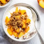 Warm Peach Crisp Yogurt Bowl