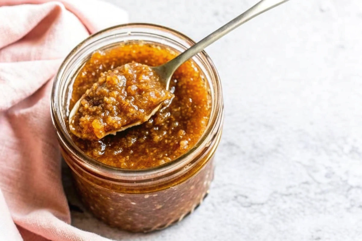 Ingredients for 5 Minute Ginger Sauce spread on wooden table
