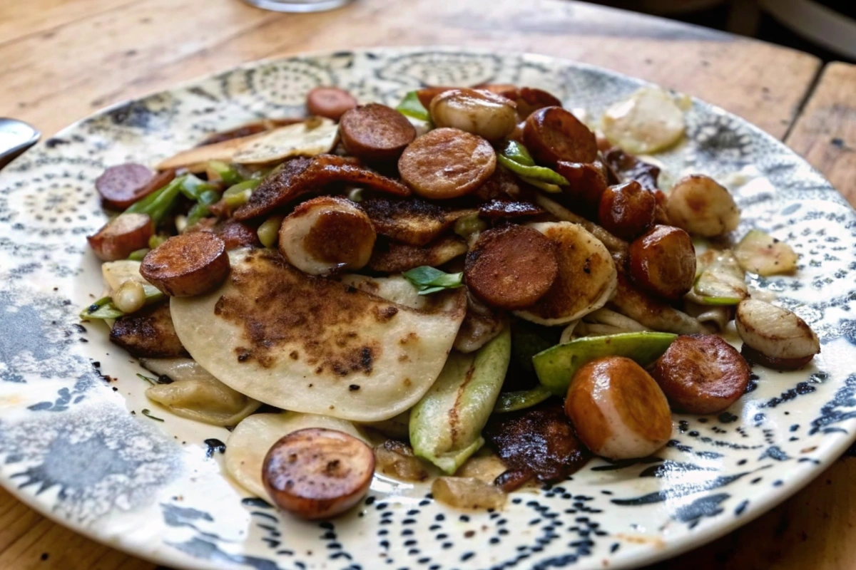 Blackstone Kielbasa and Pierogies