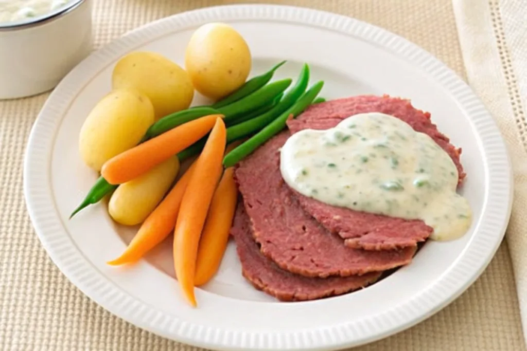 Corned Beef with Mustard Parsley Sauce
