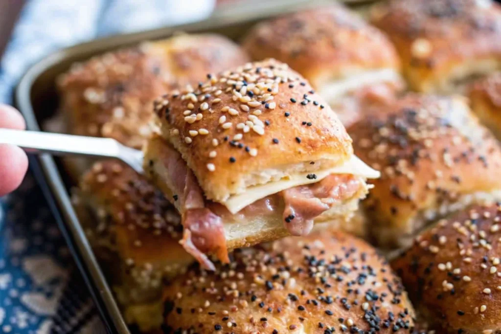 Everything Bagel Ham and Cheese Sliders
