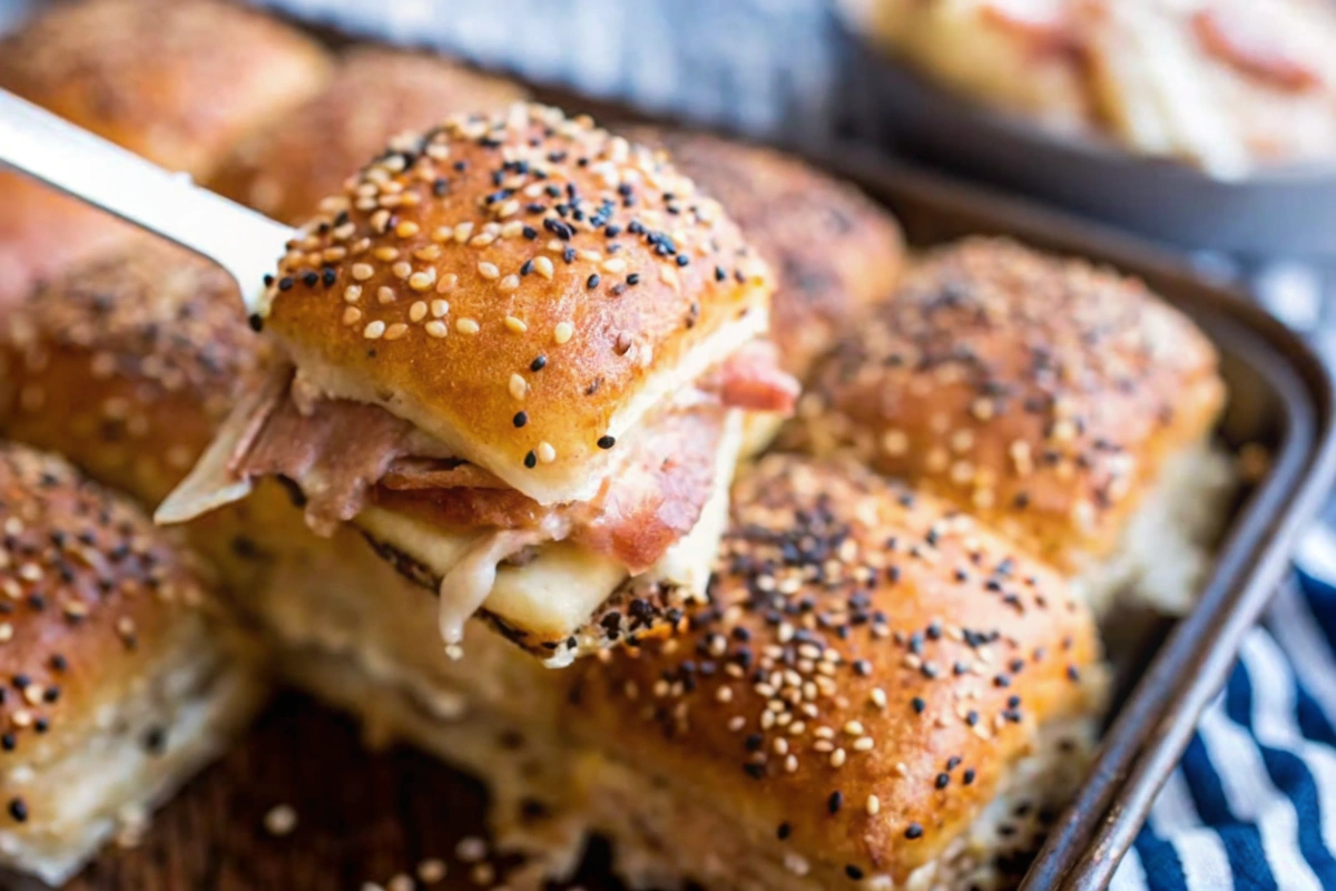 Everything Bagel Ham and Cheese Sliders