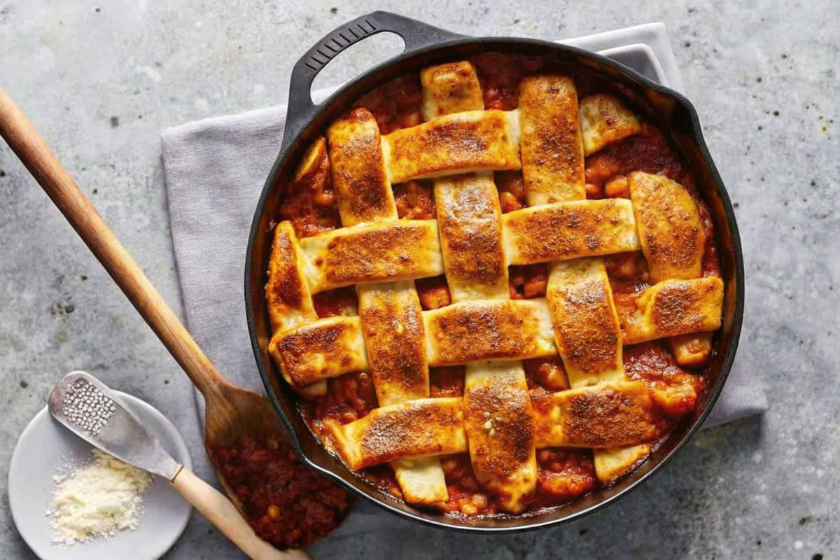 Fire-Roasted Corn and Beef Skillet Pie