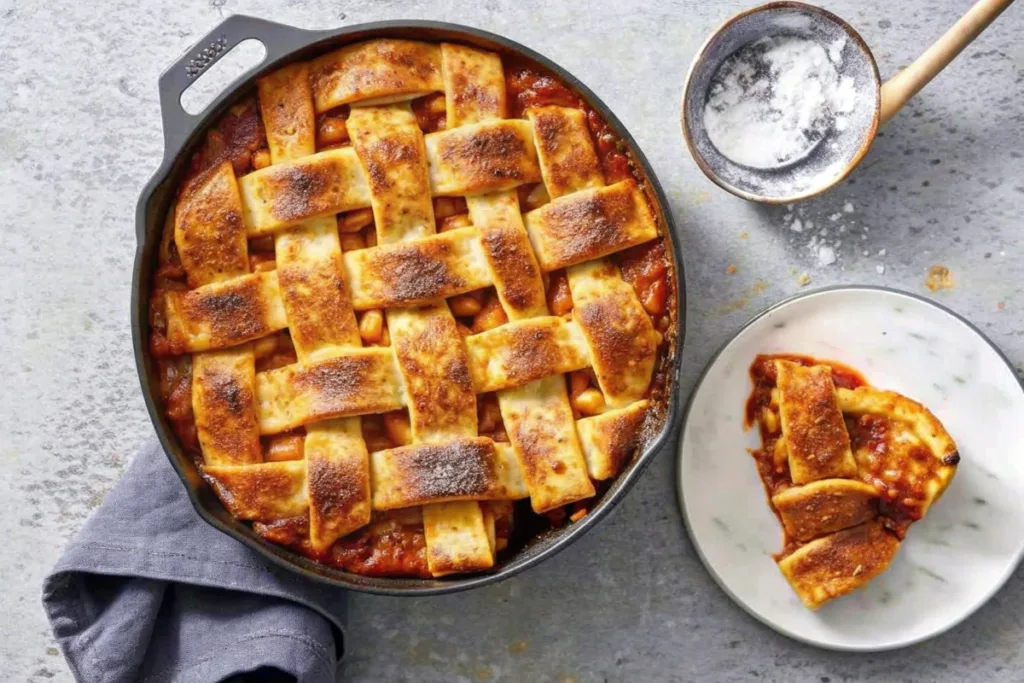 Fire-Roasted Corn and Beef Skillet Pie
