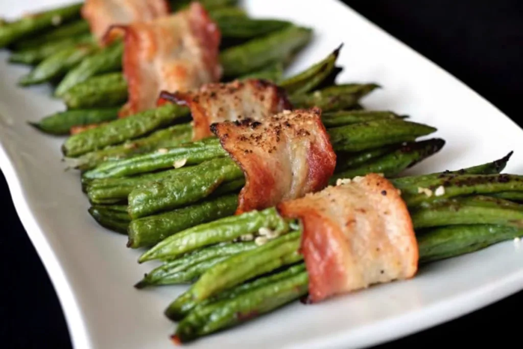 Fried Green Beans Wrapped in Bacon