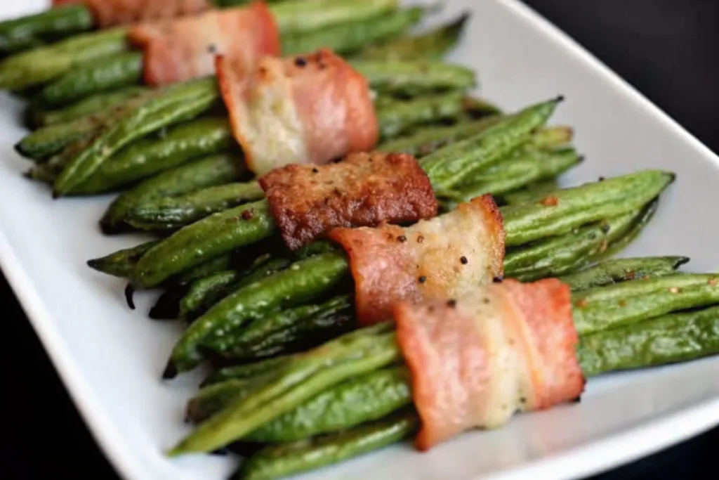 Fried Green Beans Wrapped in Bacon