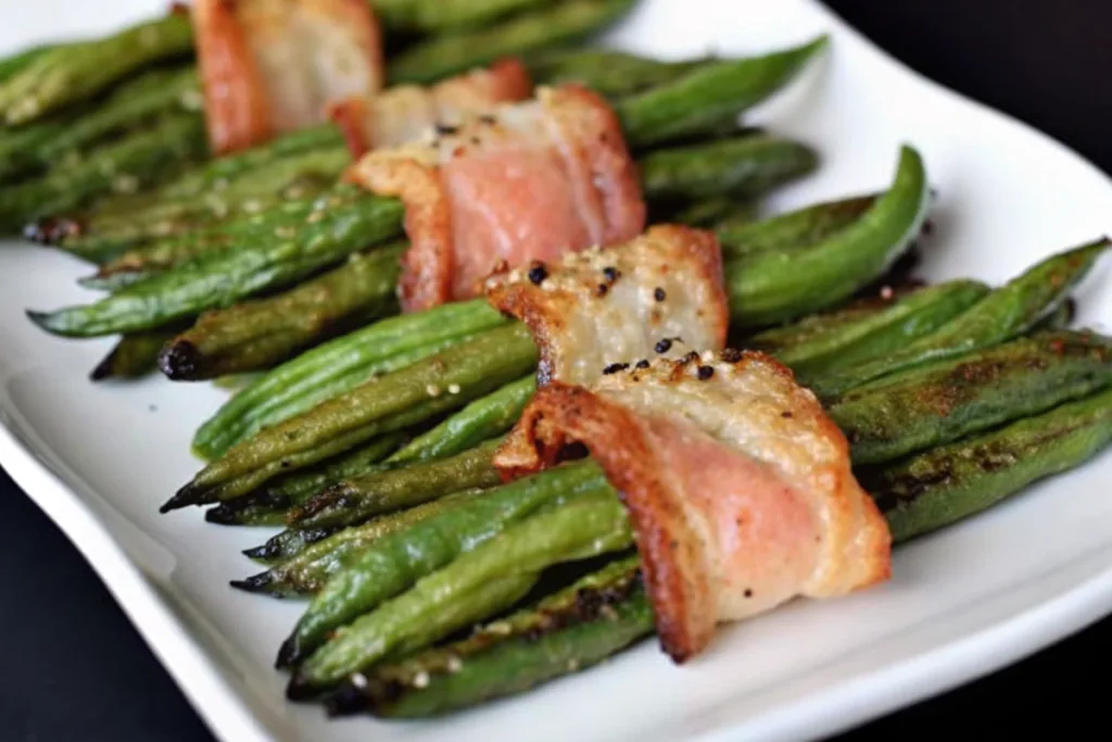Fried Green Beans Wrapped in Bacon