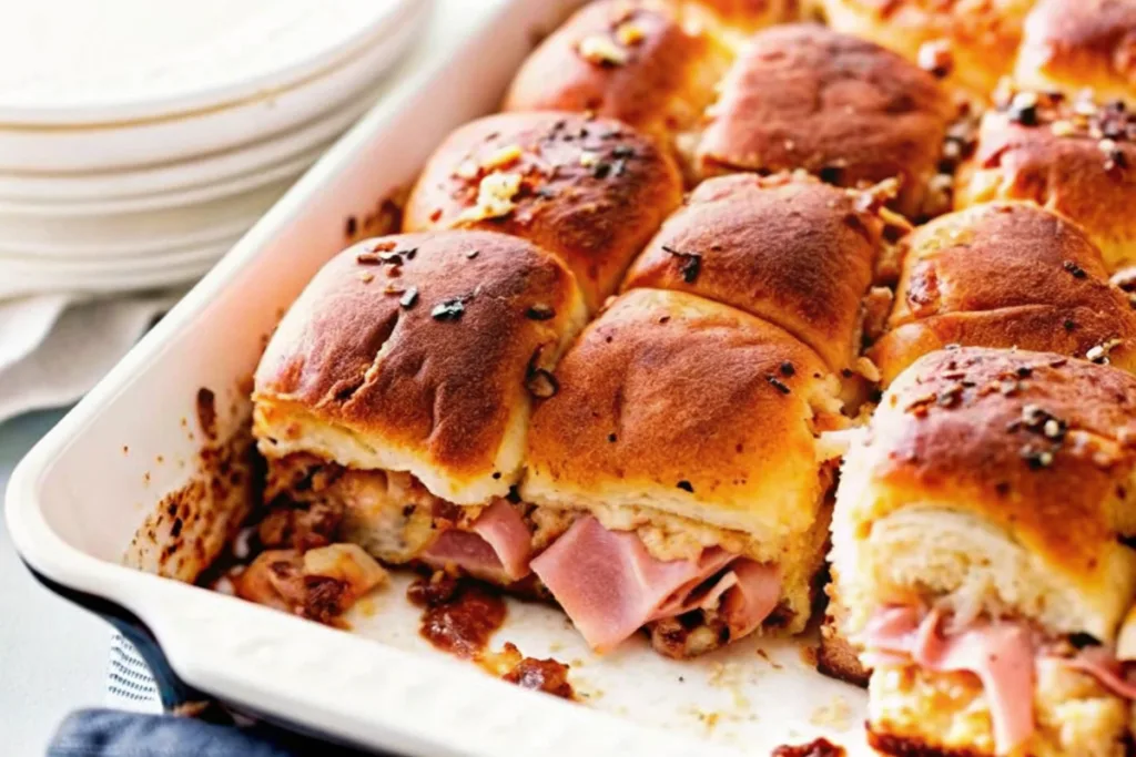 Ham and Onion Jam Sliders