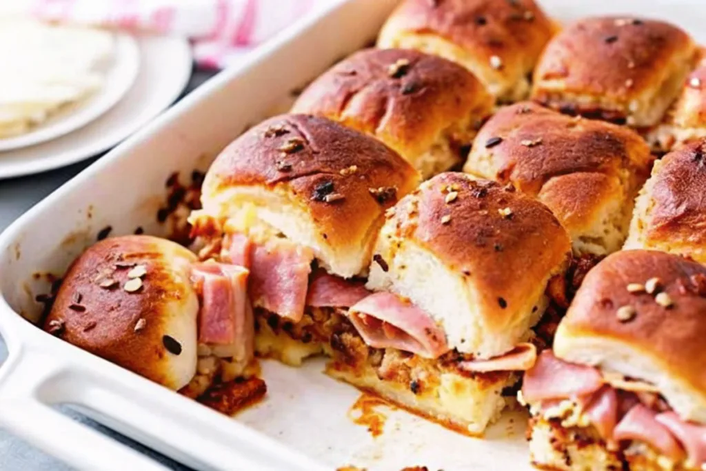 Ham and Onion Jam Sliders