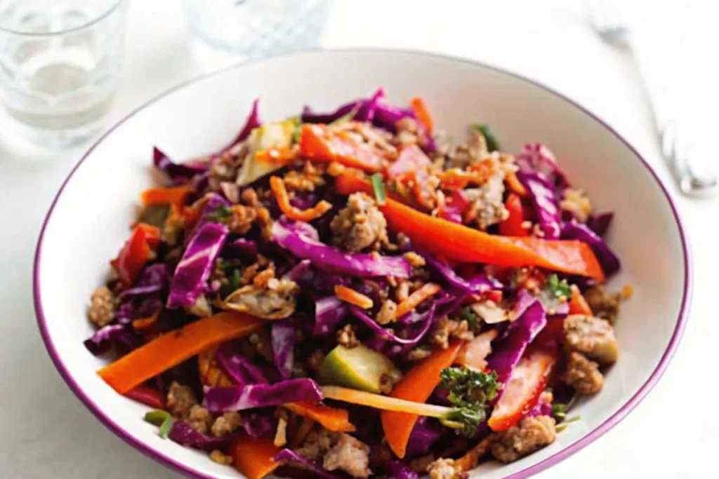 Healthy Ground Beef Cabbage Stir-Fry