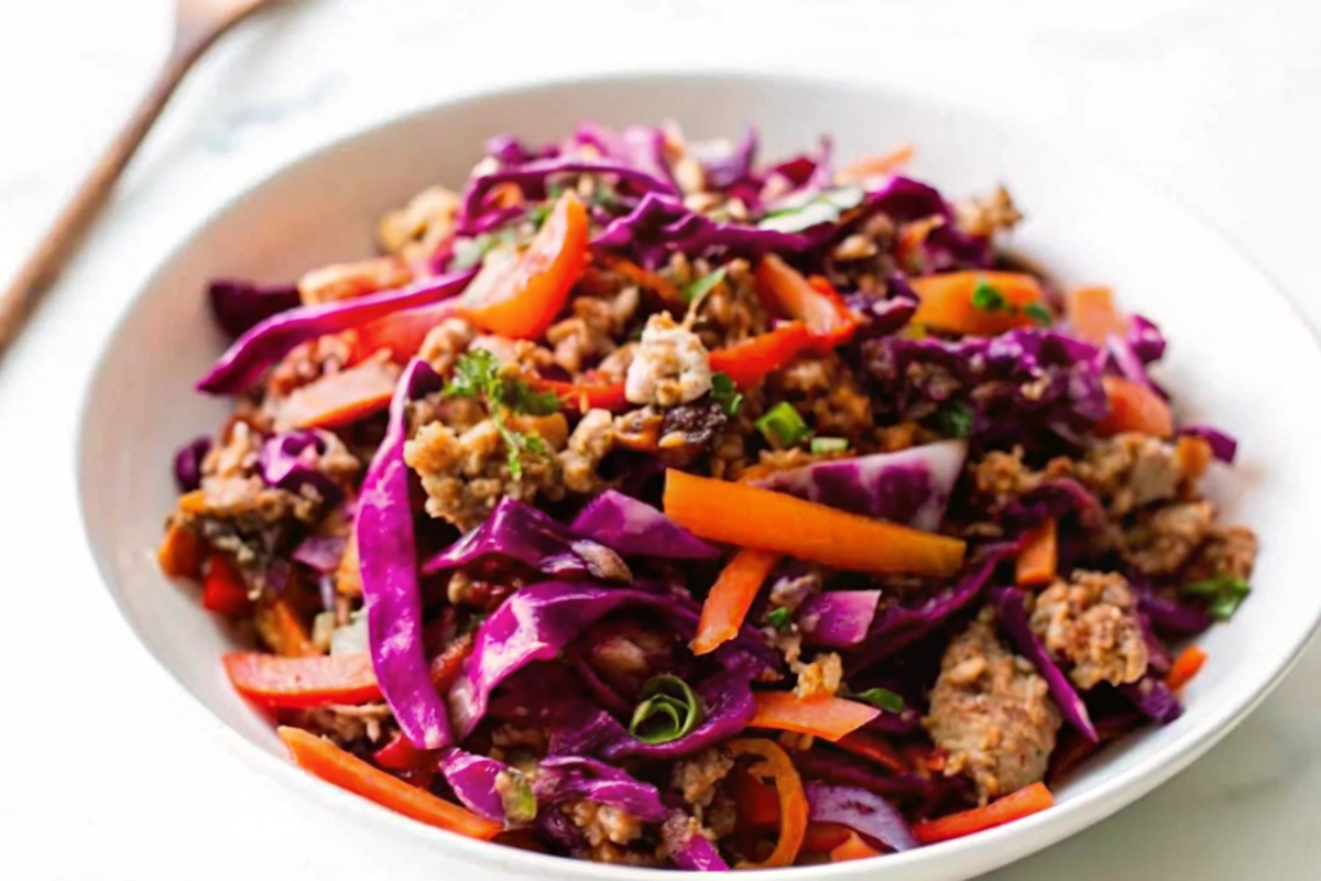 Healthy Ground Beef Cabbage Stir-Fry