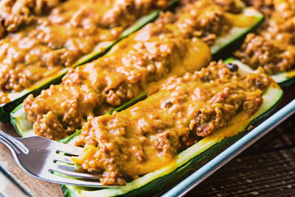 Keto Ground Beef Zucchini Boats