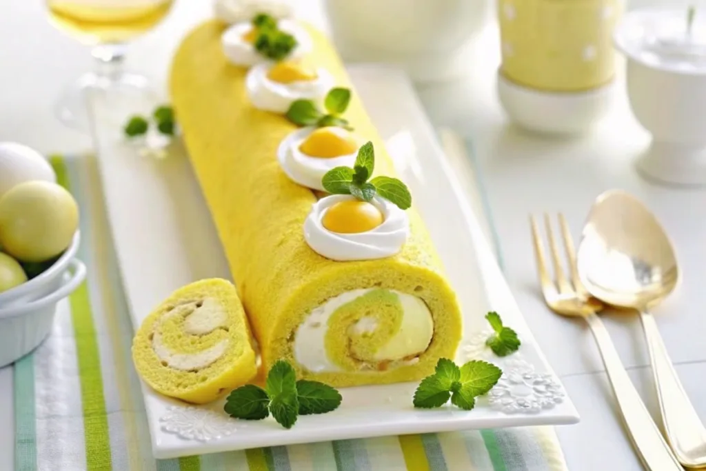Limoncello Almond Cake Roll