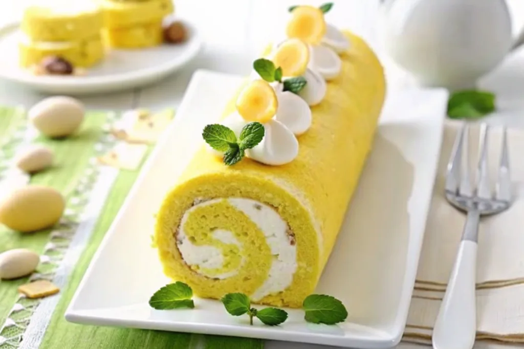 Limoncello Almond Cake Roll
