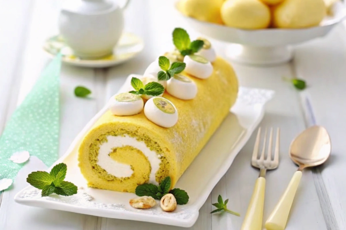 Limoncello Almond Cake Roll