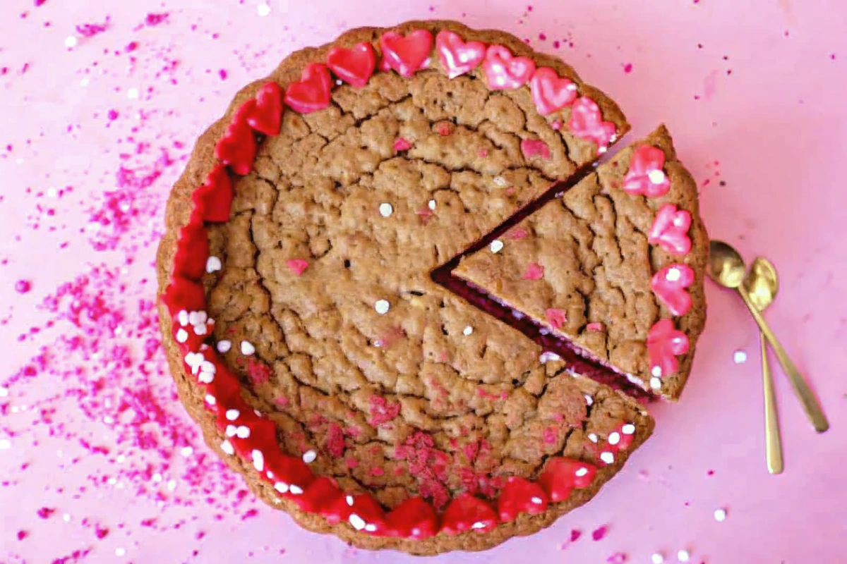 Perfectly Gooey Valentine's Day Cookie Cake