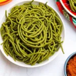 Spinach Sev with Garlic and Green Chili
