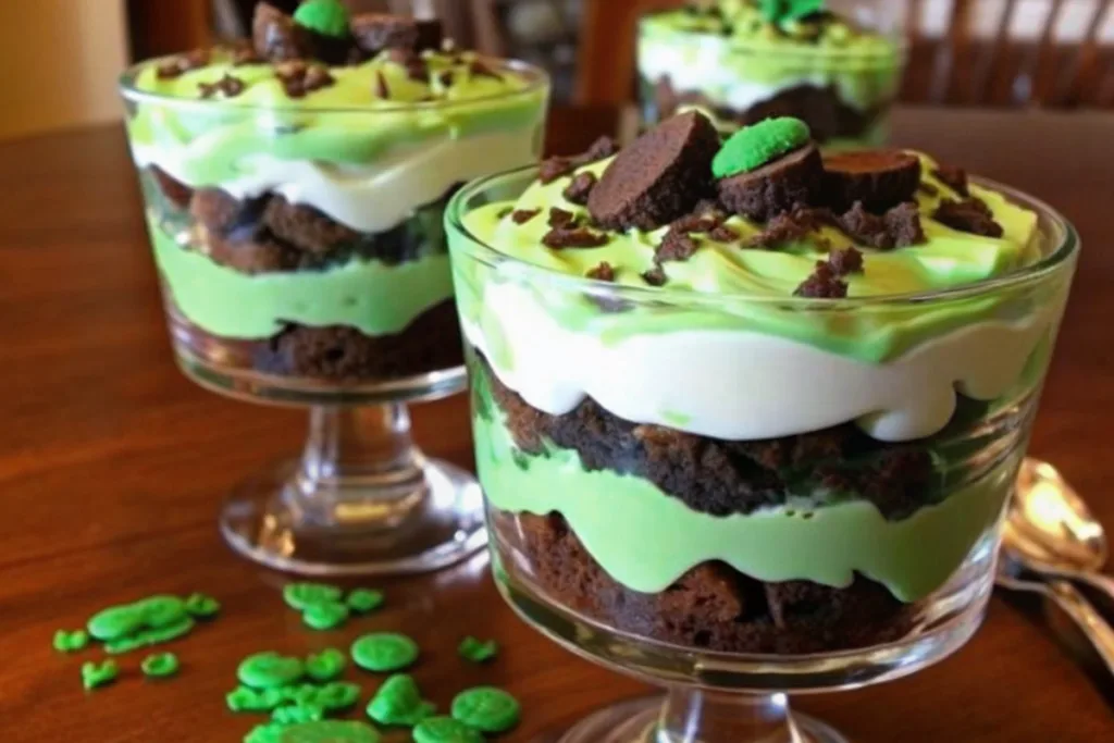 St. Patrick's Day Brownie Trifle