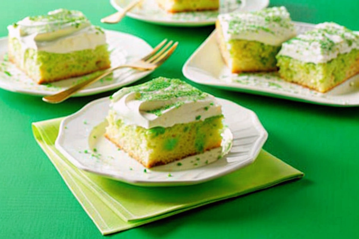 St. Patrick's Day Lime Poke Cake