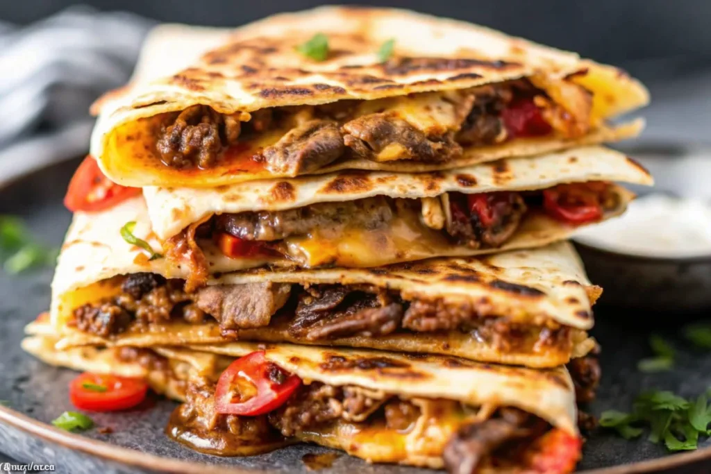 Steak Fajita Quesadillas On the Blackstone