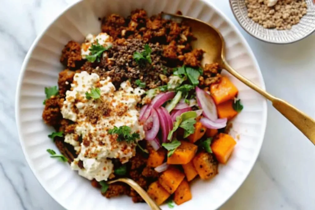 Street Corn Beef and Sweet Potato Bowls