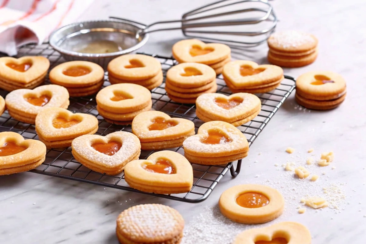 Finished Sweet Apricot Heart Cookies