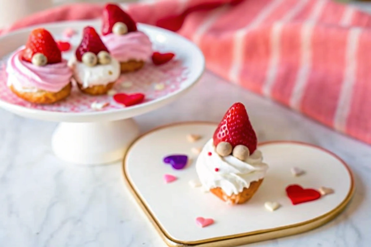 Assembled Valentine Gnome Cookie Cups