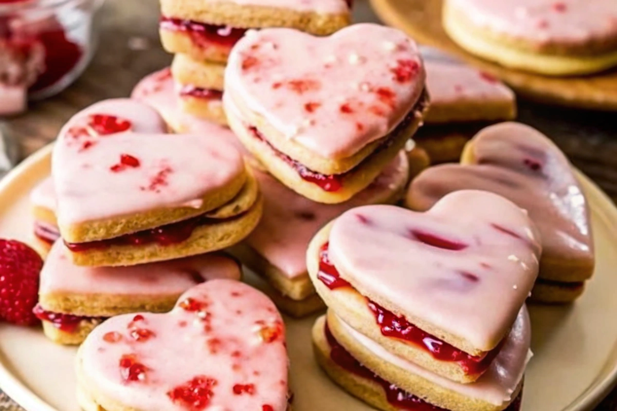Valentine's Day Strawberry Shortbread Cookies
