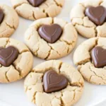 Valentine's Peanut Butter Blossom Cookies