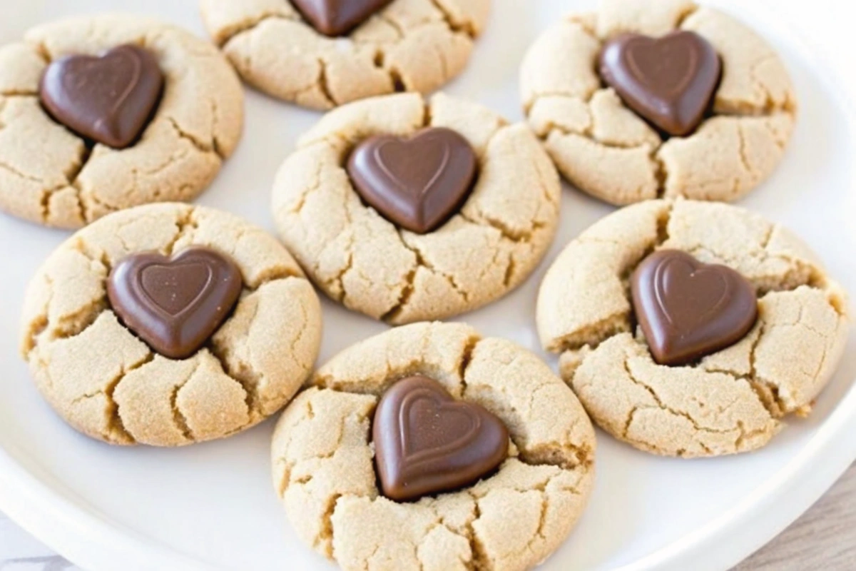 Valentine's Peanut Butter Blossom Cookies