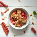 Almond rhubarb coffee cake