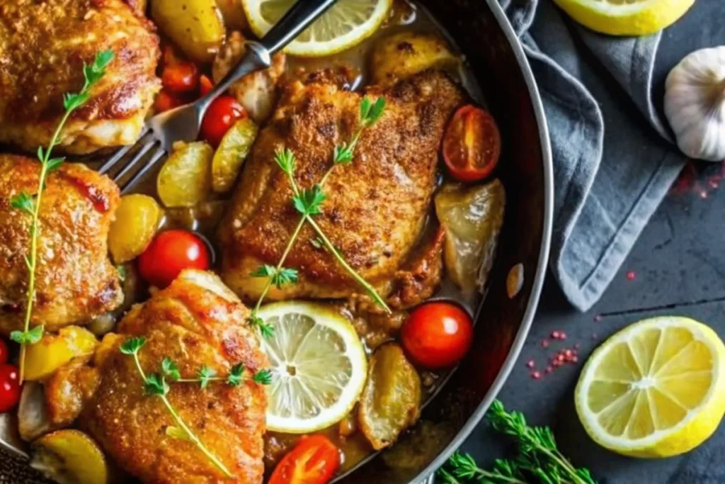 Baked Chicken Thighs with Lemon and Garlic
