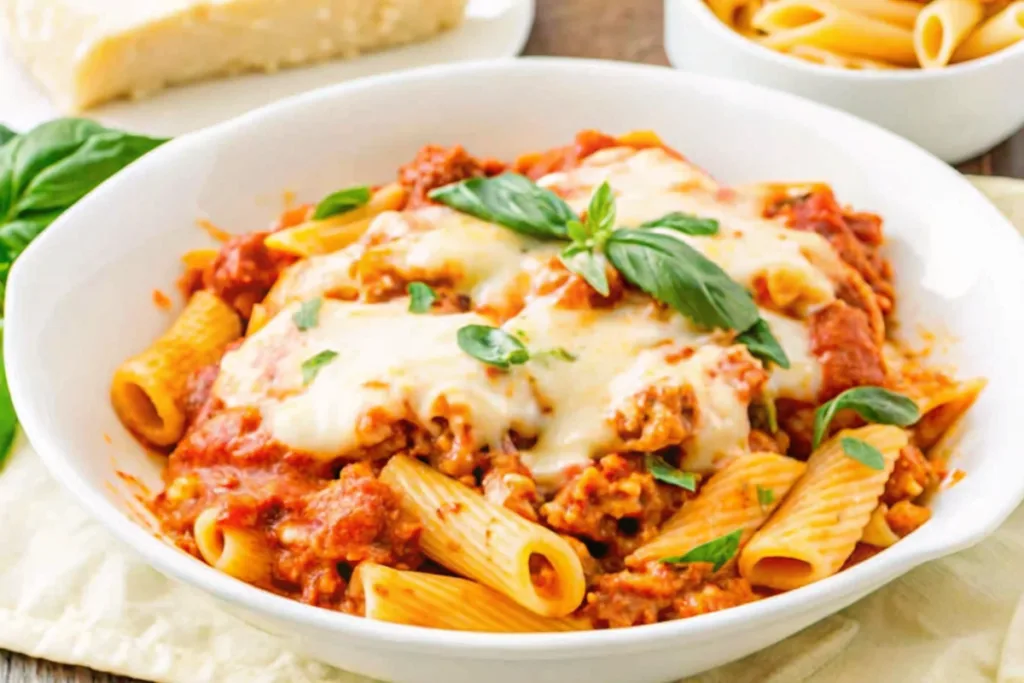 Gluten-Free Baked Pasta with Ground Turkey and Ricotta
