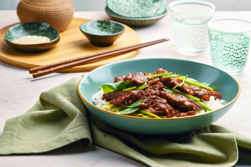 Mongolian Beef and Spring Onions