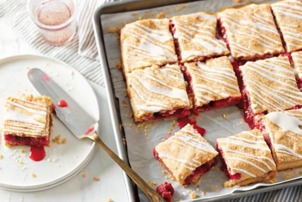 Raspberry Rhubarb Slab Pie