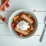 Rhubarb Bread and Butter Pudding