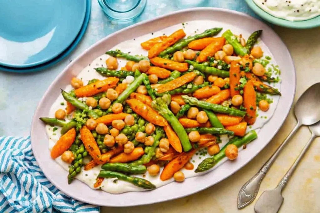 Sheet-Pan Chickpeas and Spring Veggies