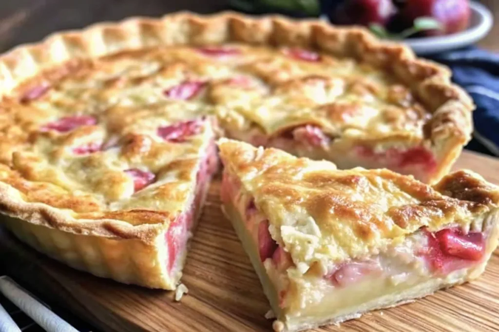 Strawberry Rhubarb Custard Pie