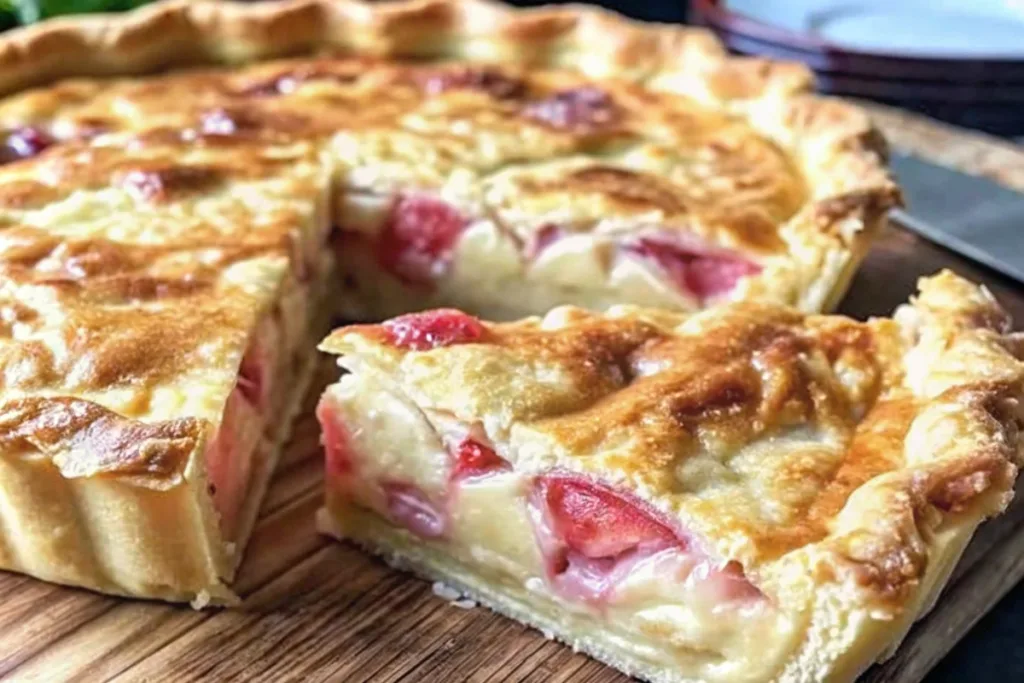 Strawberry Rhubarb Custard Pie