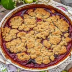 Vegan Cherry Rhubarb Cobbler