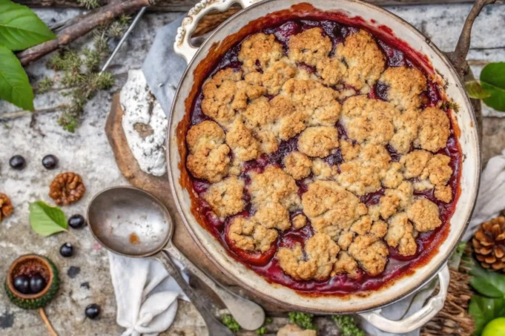 Vegan Cherry Rhubarb Cobbler