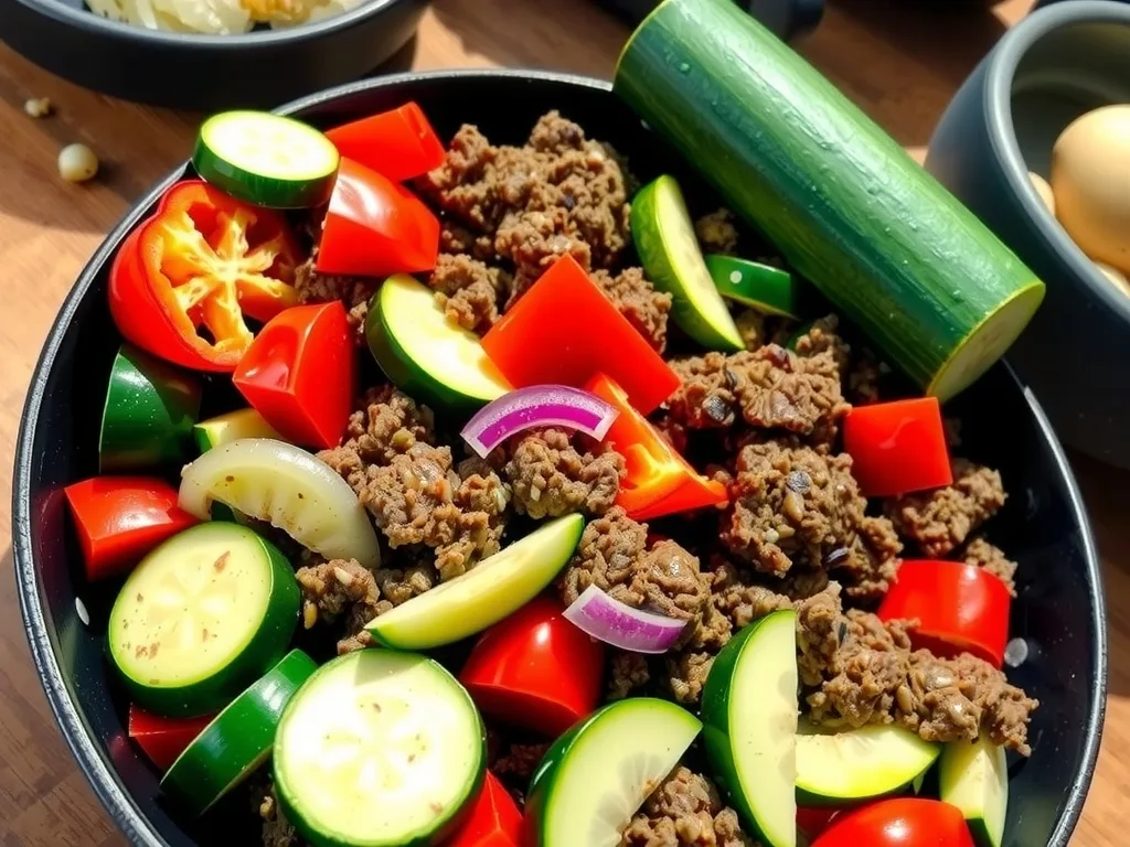 Camping Ground Beef and Veggie Skillet