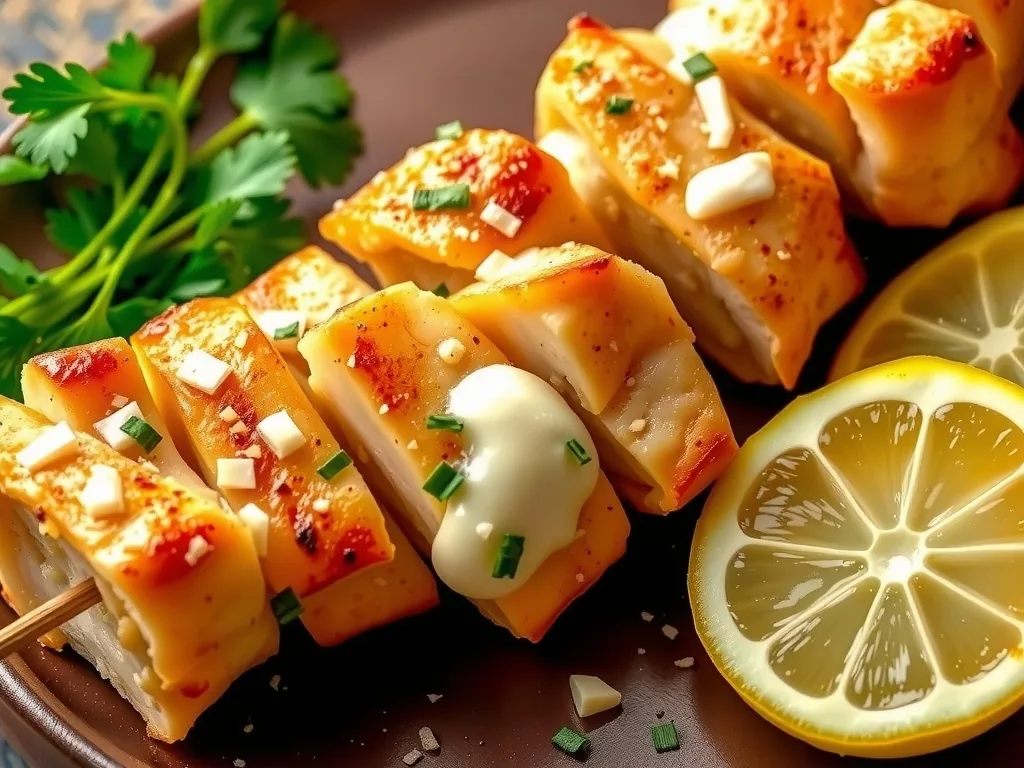 Garlic Parmesan Chicken Skewers