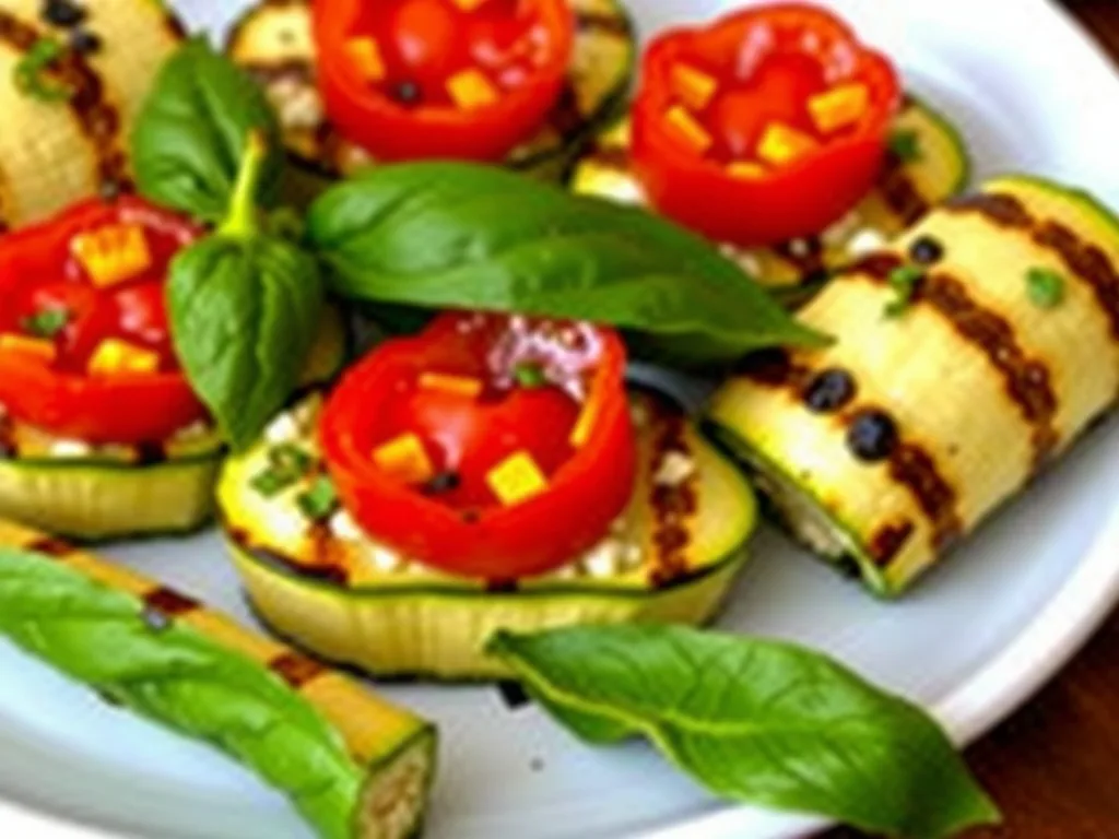 Grilled Zucchini Rollups Stuffed