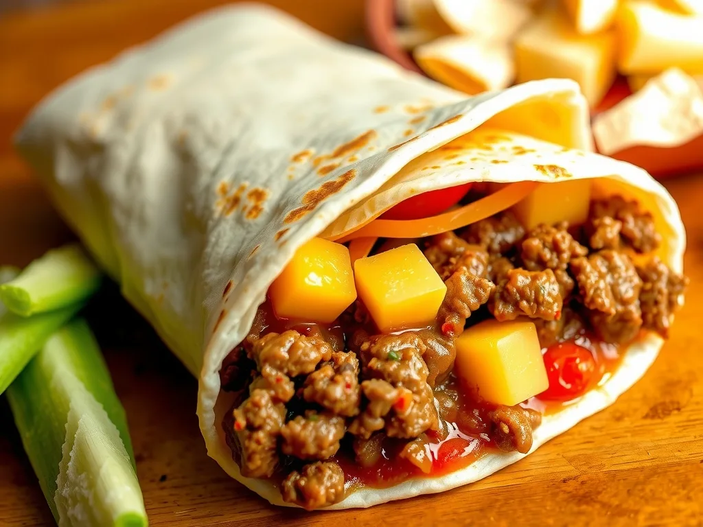 Ground Beef and Bean Burrito Recipe