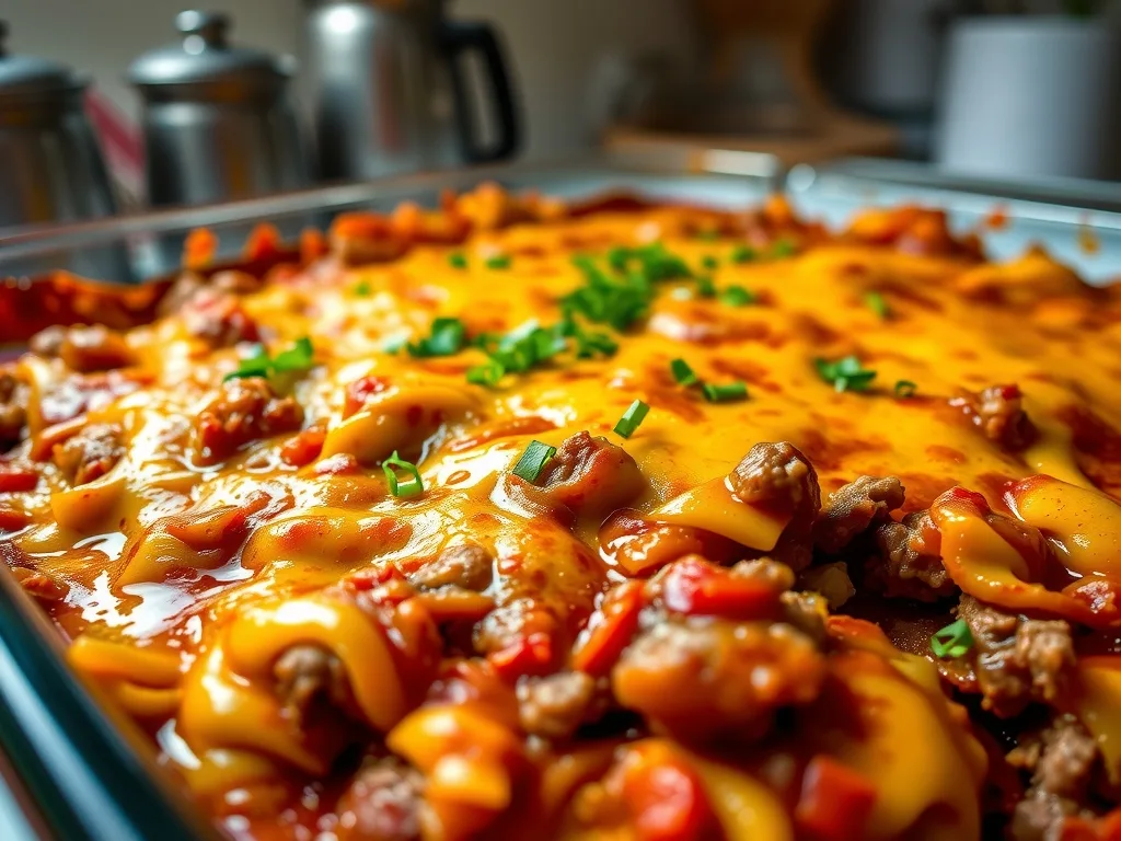 Cheesy Baked Ground Beef Casserole