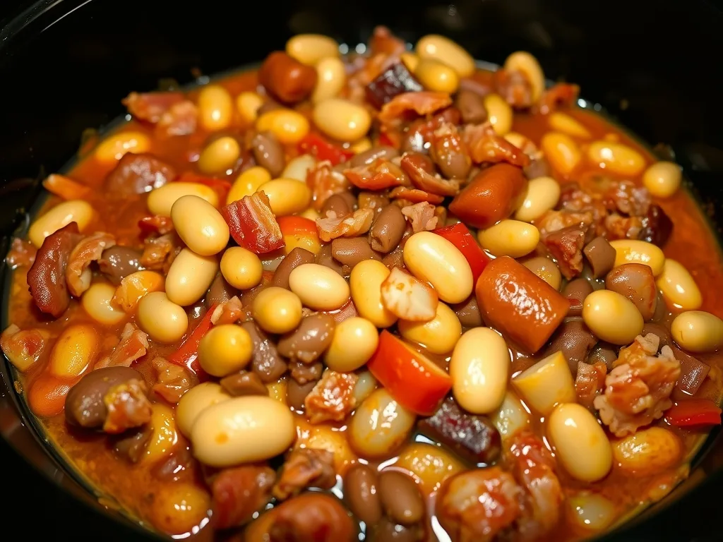 Crock Pot Calico Beans Recipe with Bacon and Ground Beef
