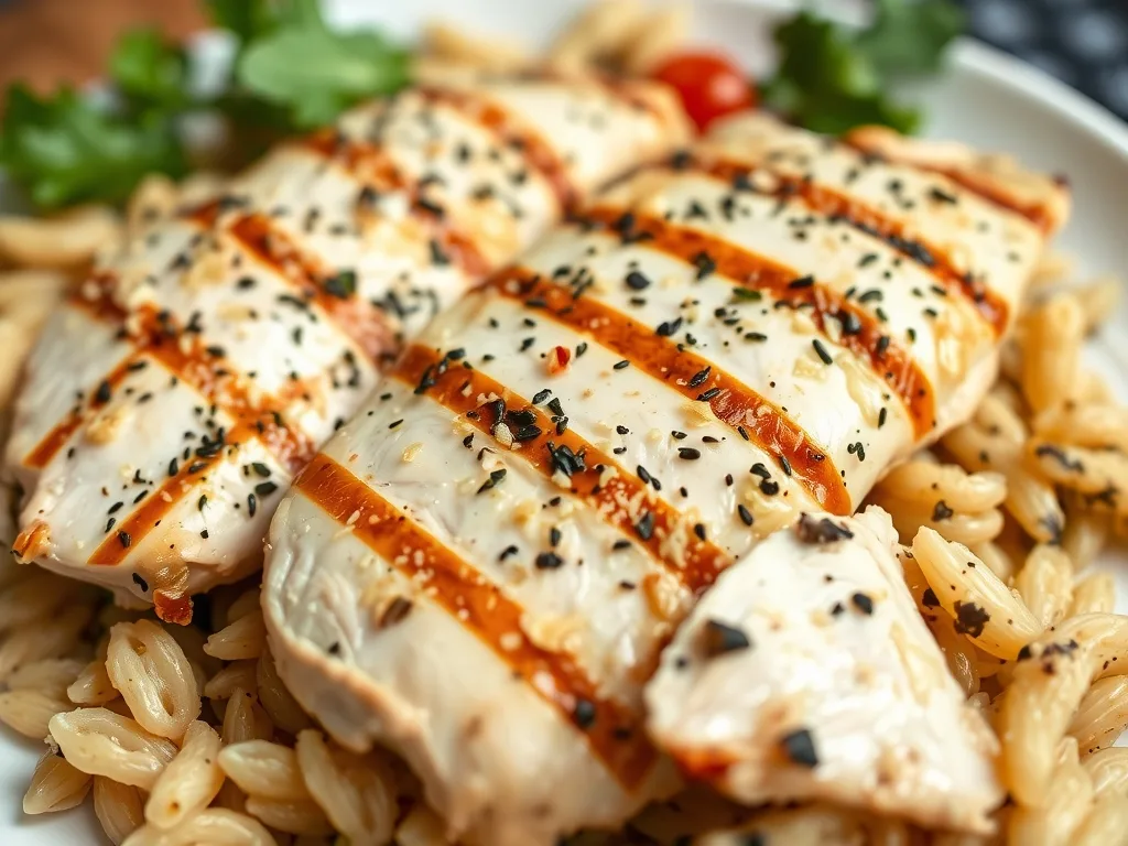 Greek Chicken and Orzo Pasta Salad