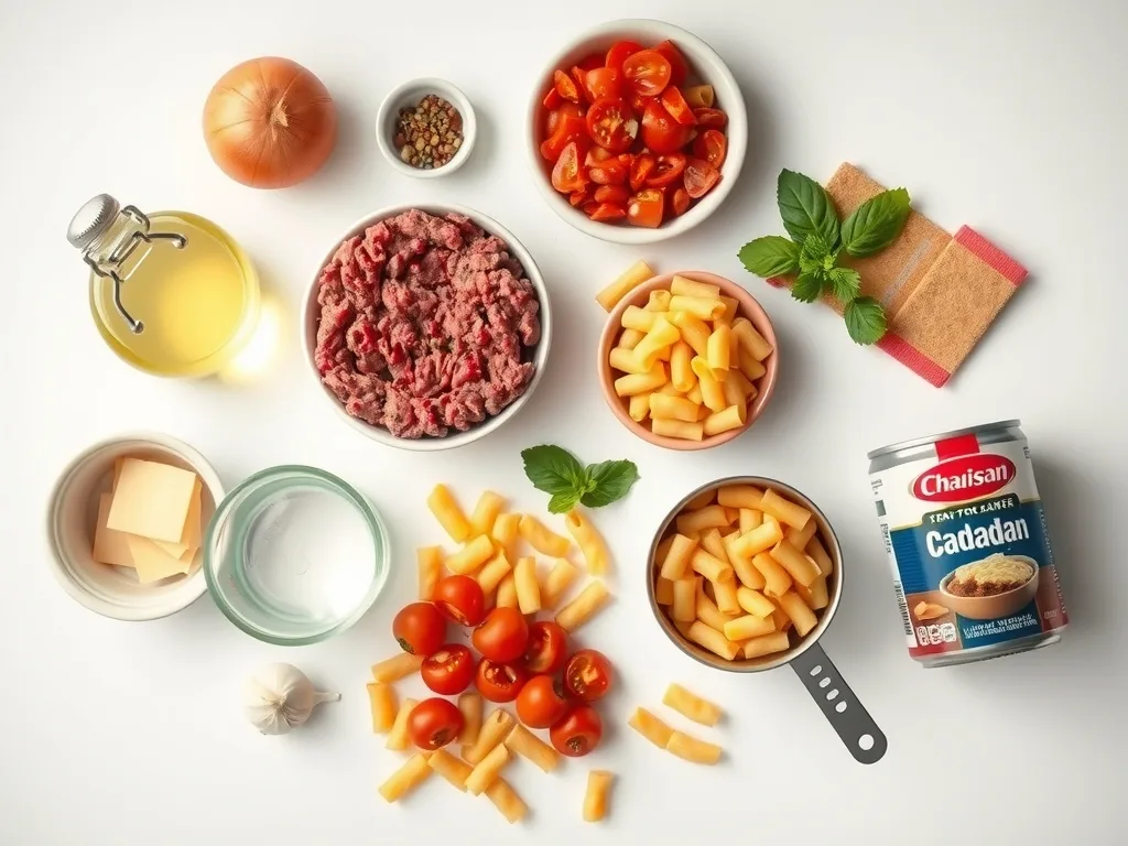 Ingredients - American Ground Beef Goulash