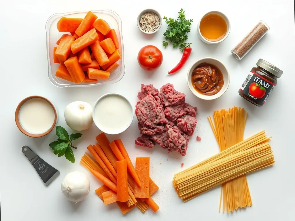 Ingredients - Bolognese Recipe with Ground Beef Crumbles